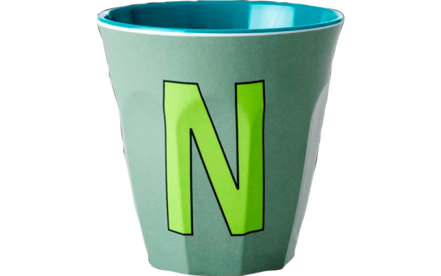 Rice melamine mug medium khaki with letters N
