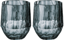 Deux verres transparents avec motif bleu