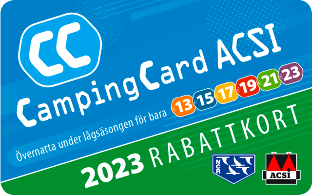 ACSI CampingCard 2023 Campingführer mit Ermäßigungskarte Schwedische Ausgabe