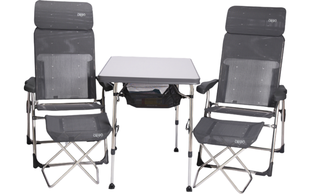 Crespo AL/213 CTR Tisch, 2 Stühle + 2 Beinauflagen