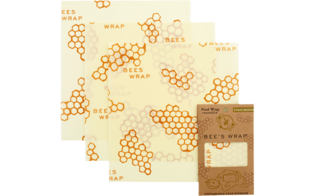 Bees Wrap Lingette de cire d'abeille paquet de 3 M 25 x 27,5 cm