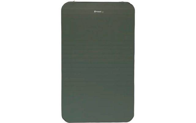 Donkergroene rechthoekige mat met afgeronde hoeken en een klein wit logo aan de bovenkant