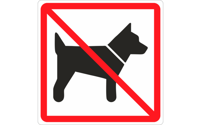 Protect dogs prohibited road sign 100 x 100 x 0.5 mm