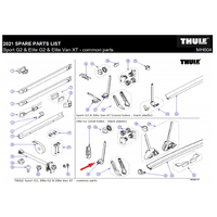 Thule Schienenb&uuml;gelendkappe mit Sicherungsband passend Elite G2