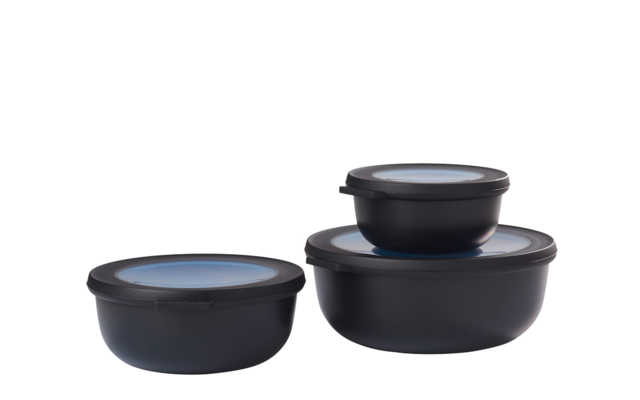 Mepal Cirqula multi bowl set round 3 pieces 350 / 750 / 1250 ml nordic black