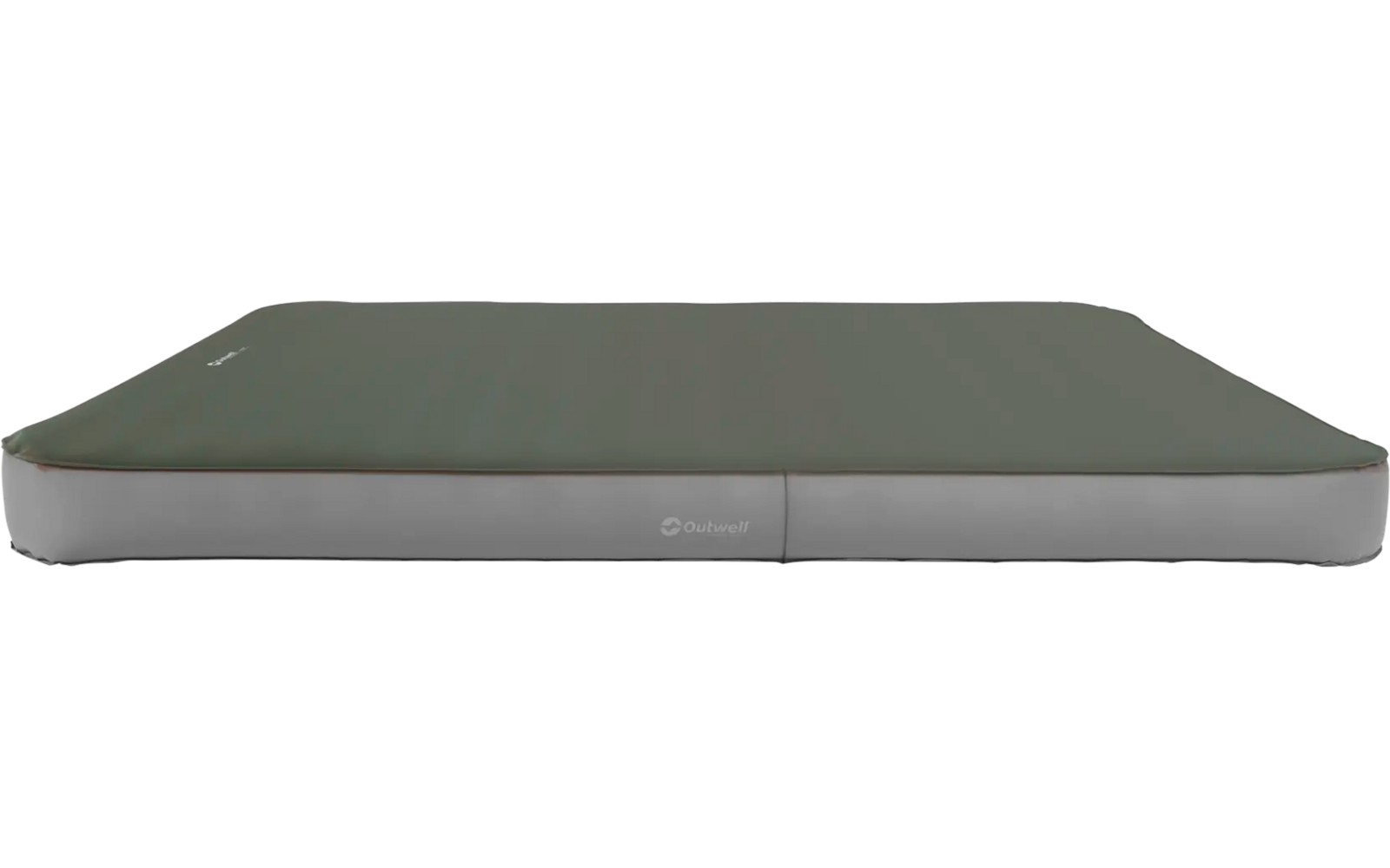 Grijze opblaasbare matras op witte achtergrond