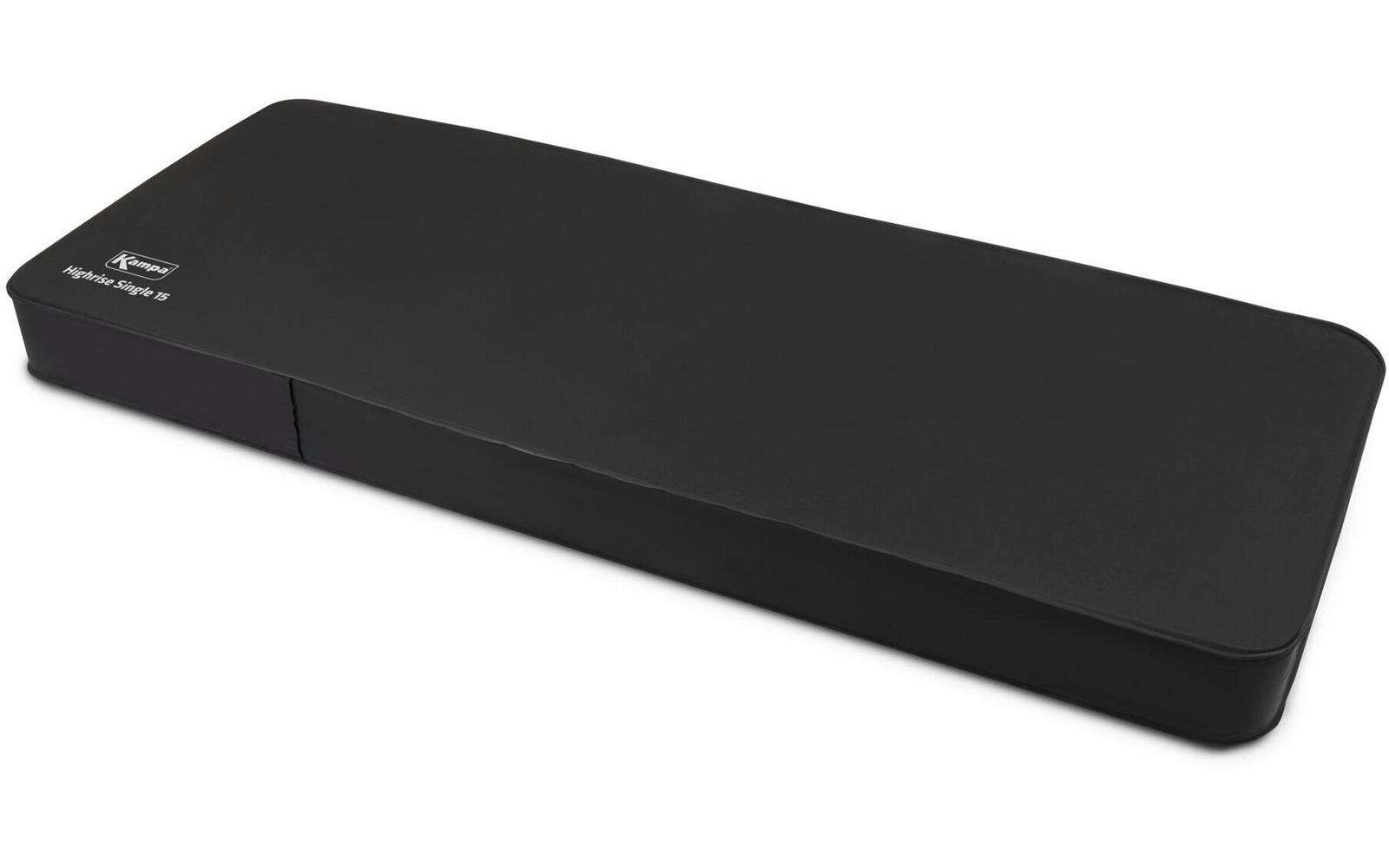 Rectangular, flat, black electronic device with rounded corners