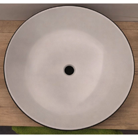 Castagnari Aufsatzwaschbecken rund 30 cm Bicolor schwarz/wei&szlig; matt aus Ocritech ohne Druckablauf