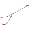 Red safety cable with a metal carabiner and a gold-colored end piece