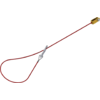 Cavo di sicurezza rosso con moschettone in metallo e una estremità dorata