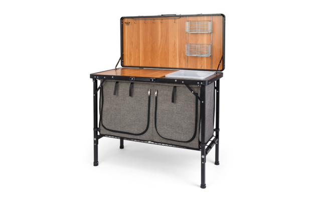 Cucina Da Campeggio Pieghevole TecTake, Con Piano Di Lavoro E Ripiani - Borsa Trasporto Inclusa, Ideale Per Outdoor