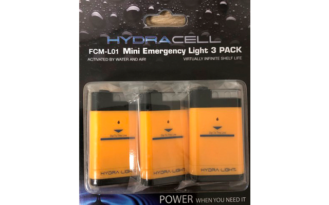 Mini lampe de secours HydraCell jaune/noire, paquet de 3 pièces