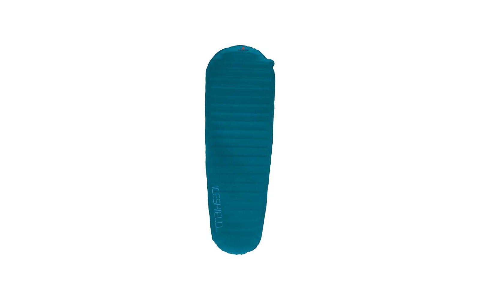 Blauer Schlafsack in Mumienform auf weißem Hintergrund