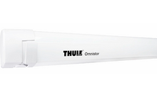 240002ZQ - Thule Omnistor 5200 Wandmarkise motorisiert Gehäuse Weiß Tuchfarbe Mystic Grey 5 Meter