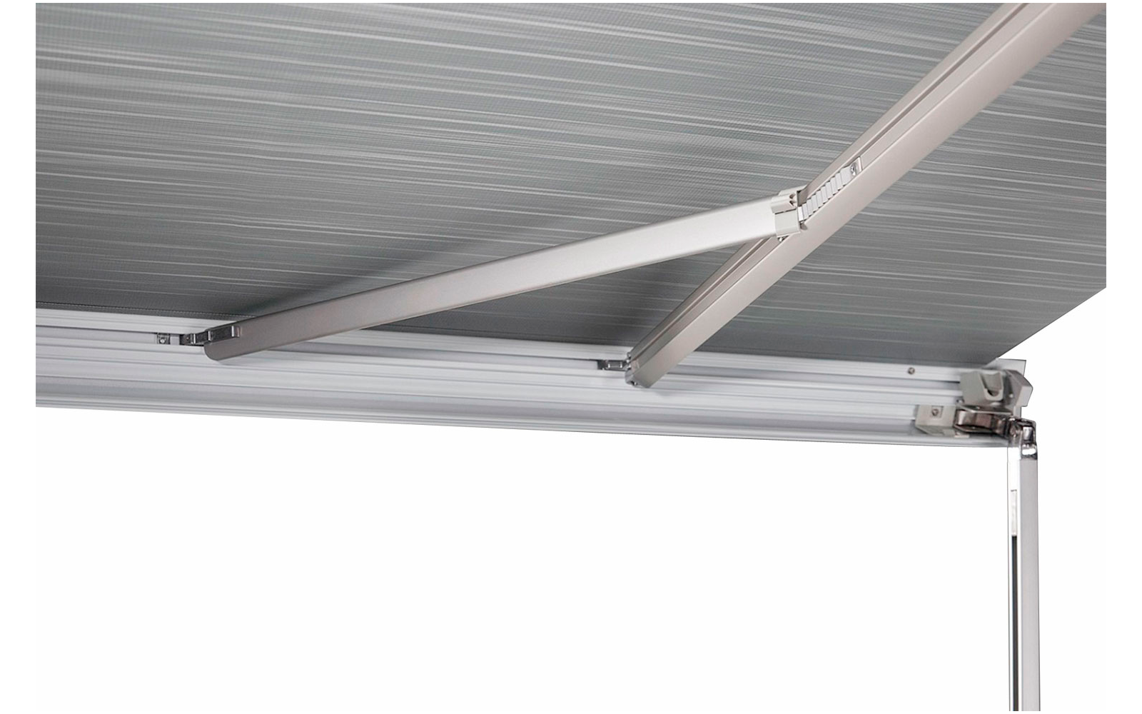 Product afbeelding Thule Omnistor 5200 Wandmarkise motorisiert Geh&auml;use Wei&szlig; Tuchfarbe Mystic Grey 5 Meter 1