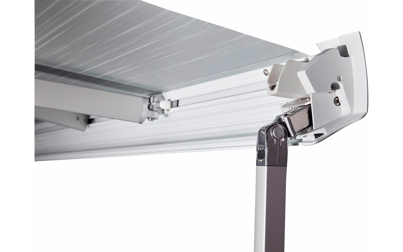 Product afbeelding Thule Omnistor 5200 Wandmarkise motorisiert Geh&auml;use Wei&szlig; Tuchfarbe Mystic Grey 5 Meter 1