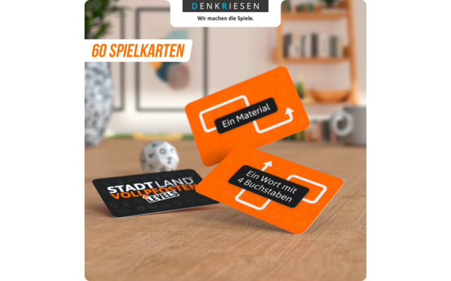 Product afbeelding Denkriesen Stadt Land Vollpfosten Levels Kartenspiel 4 Level Wortspiel 1