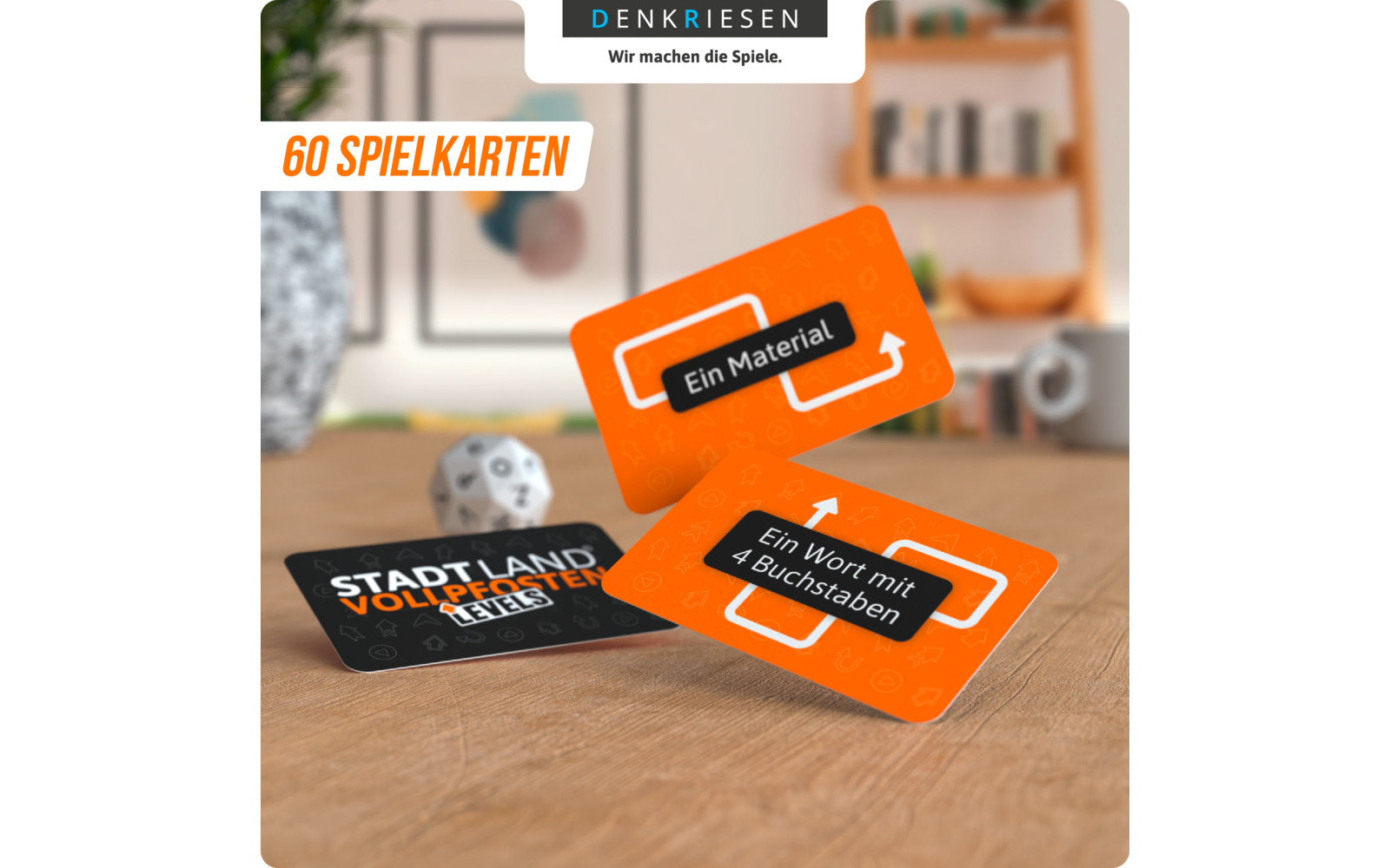 Product afbeelding Denkriesen Stadt Land Vollpfosten Levels Kartenspiel 4 Level Wortspiel 1