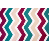 Zickzackmuster aus breiten diagonalen Streifen in Petrol, Dunkelrot, Beige und Weiß