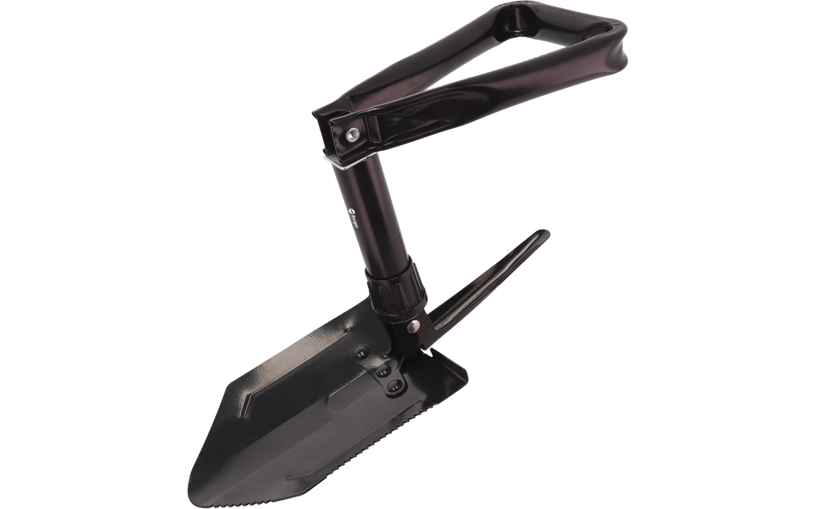 Klappbare Gartenschaufel mit schwarzem Griff und Schaufelblatt