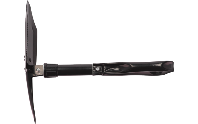 Ein schwarzer Staubsauger mit abnehmbarem Schlauch liegt auf einer weißen Fläche