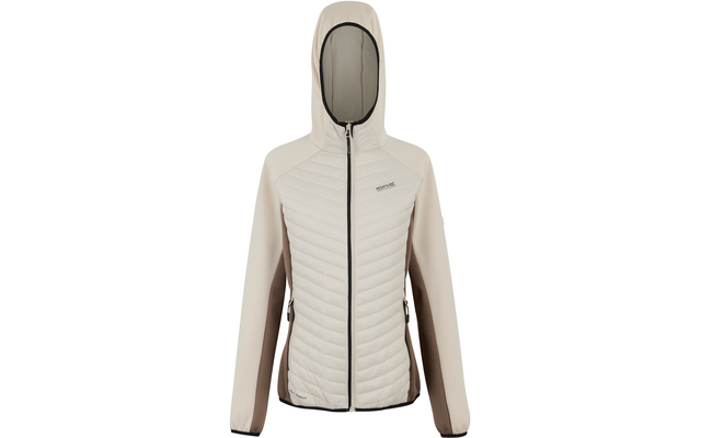Veste beige pour femme avec capuche et fermeture éclair
