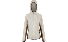Beige Damenjacke mit Kapuze und Reißverschluss