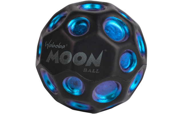 Schwarzer Ball mit blauen leuchtenden kreisförmigen Öffnungen
