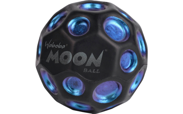 Zwarte bal met blauw gloeiende ronde openingen