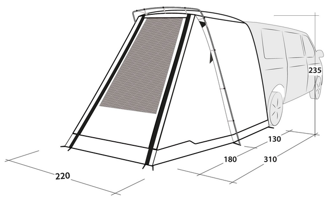 Outwell Sandcrest L tenda da sole / tenda posteriore per camper / furgoni Verde