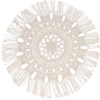 Macramé rond avec franges de couleur claire