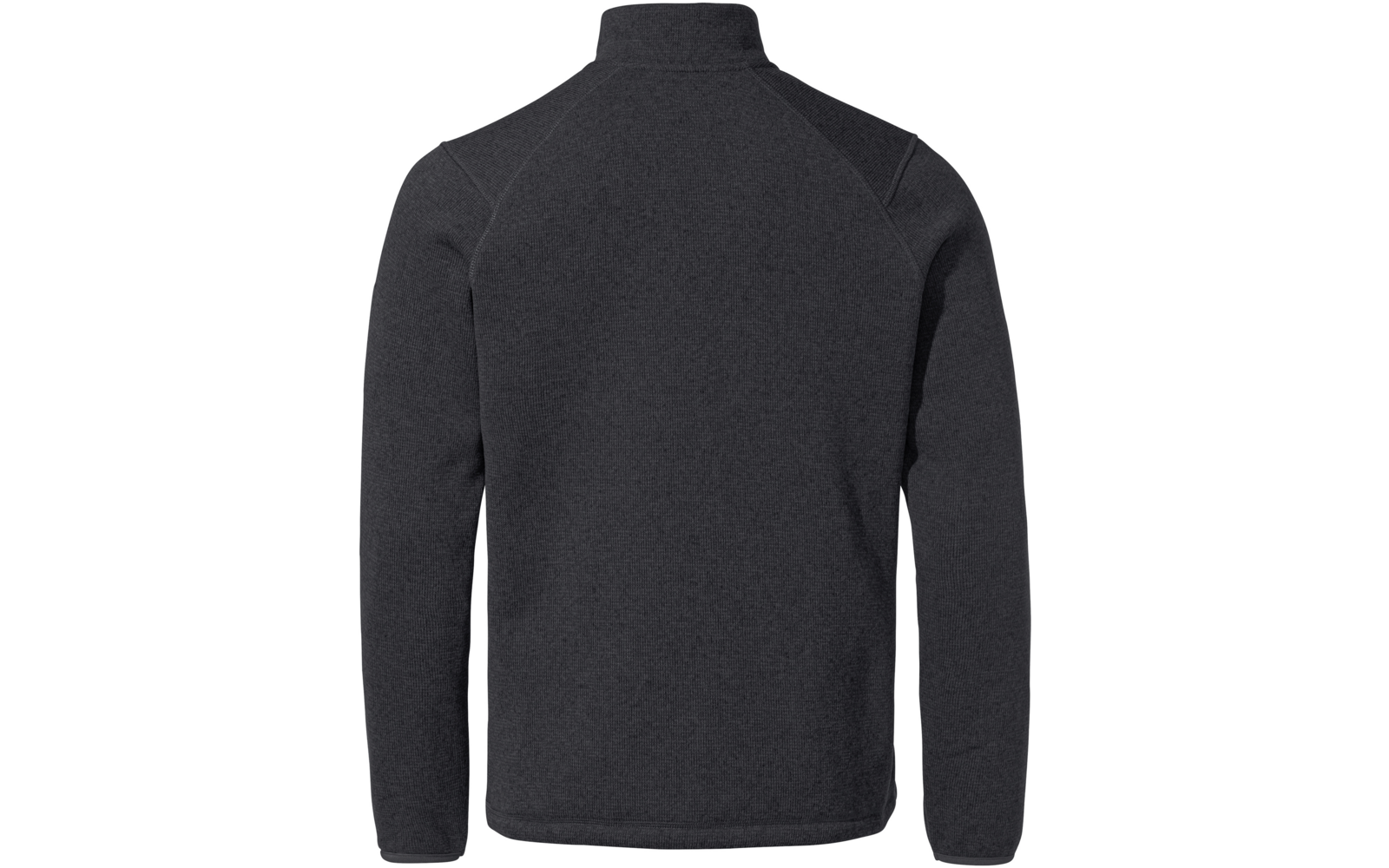 Schwarzer Pullover mit Stehkragen von hinten