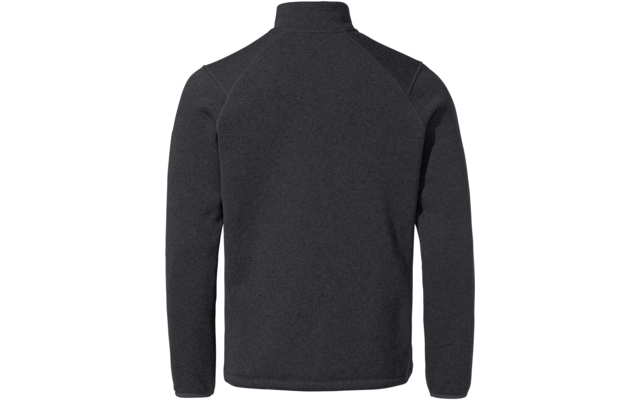 Schwarzer Pullover mit Stehkragen von hinten