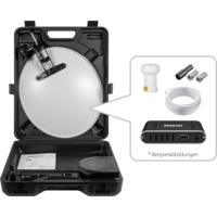 Système satellite mobile Megasat avec récepteur HD dans une valise de camping