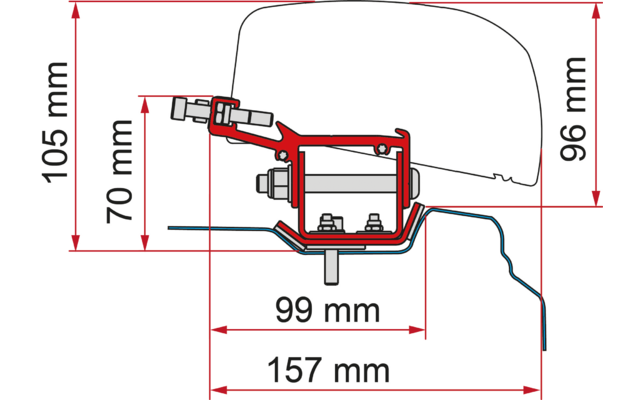 Kit adaptador para toldo Fiamma Renault Trafic L2 - Negro profundo - LHD + RHD