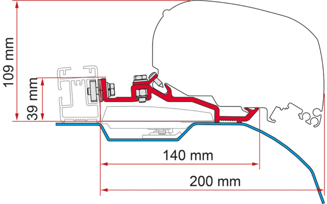 Produktbild Fiamma Kit Smart Clamp Ducato Markisenadapter f&uuml;r F80s an Ducato ab 2006 1