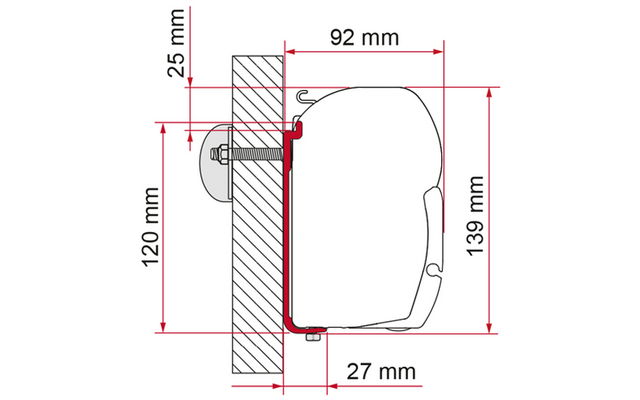 Product afbeelding Fiamma Adapter AS 300 f&uuml;r Markise F45 Ersatzteilnummer 98655-503 1