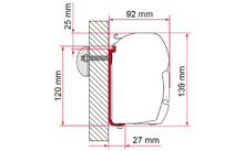 250002IC - Fiamma Adapter AS 300 für Markise F45 Ersatzteilnummer 98655-503