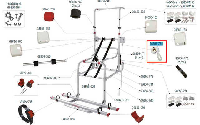 Product afbeelding Fiamma Getriebe mit &Ouml;se passend f&uuml;r Fahrradtr&auml;ger Carry Bike Lift 77 Ersatzteilnummer 98656-784 1
