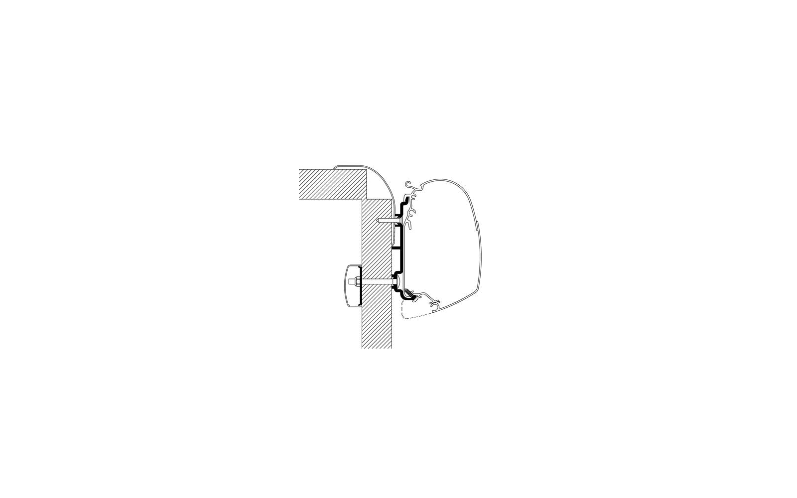Produktbild Thule Omnistor Markisenadapter f&uuml;r Frankia Wohnmobile Wandmontage 1