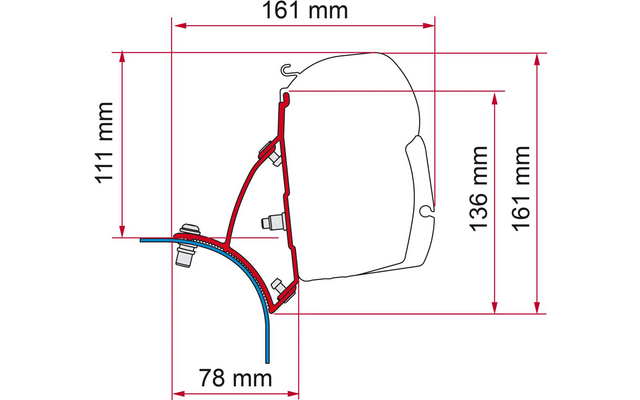 Produktbild Fiamma Kit VW T5 / T6 Lift Roof Markisenadapter f&uuml;r F45s an VW T5 / T6 mit Aufstelldach 1