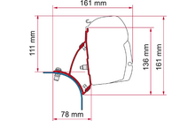250002SM - Fiamma Kit VW T5 / T6 Lift Roof Markisenadapter für F45s an VW T5 / T6 mit Aufstelldach