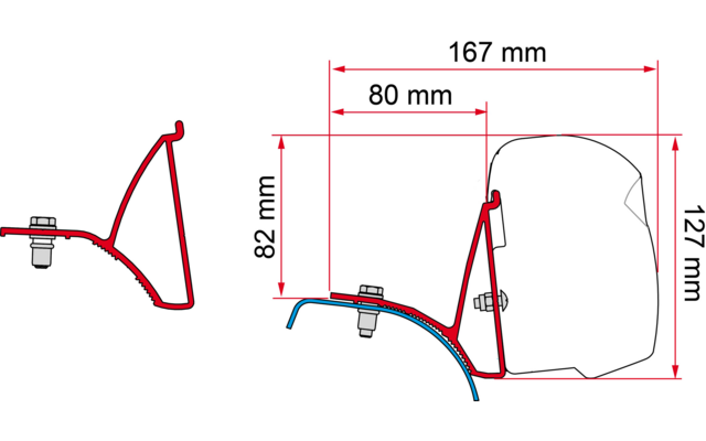 Image du produit Fiamma Kit Renault Trafic / Opel  Vivaro / Nissan Primastar Markisenadapter / Halterung f&uuml;r Markise F43 Ersatzteilnummer: 98655A854 1