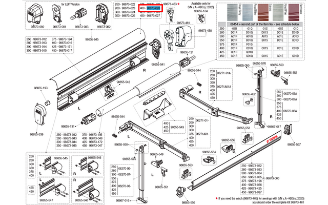 Product afbeelding Fiamma Geh&auml;usedeckel f&uuml;r Markise F45s 400 Polar White Ersatzteilnummer 98673-026 1