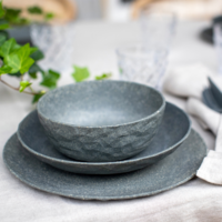 Koziol Club Plate Teller 220 mm 4-tlg. (tief) - Nature Ash Grey