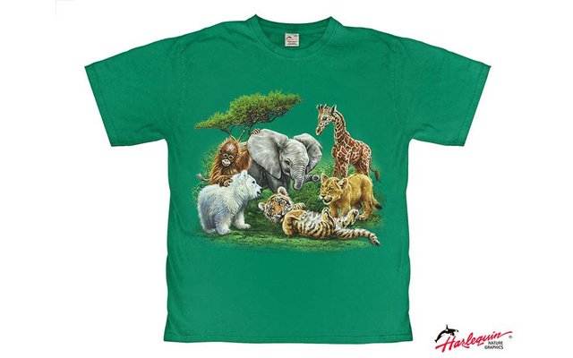 Product afbeelding Harlekijn Huilende Wolf Pups Kinderen T-Shirt 1
