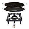 All Grill stool cooker set with cast iron grill plate light 42 cm large black