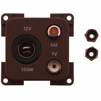 Inprojal System 10.000 Steckdose 12V mit TV und SAT braun