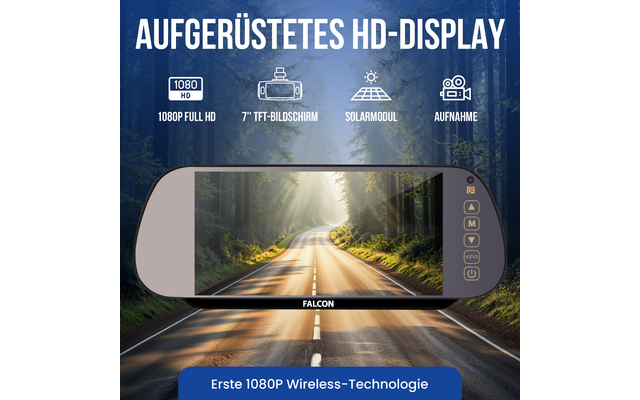 Produktbild Falcon Magnetic Wireless Camera System R&uuml;ckfahrkamera magnetisch mit 7 Zoll Monitor 1