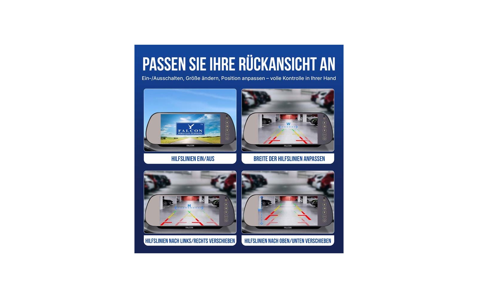 Produktbild Falcon Magnetic Wireless Camera System R&uuml;ckfahrkamera magnetisch mit 7 Zoll Monitor 1